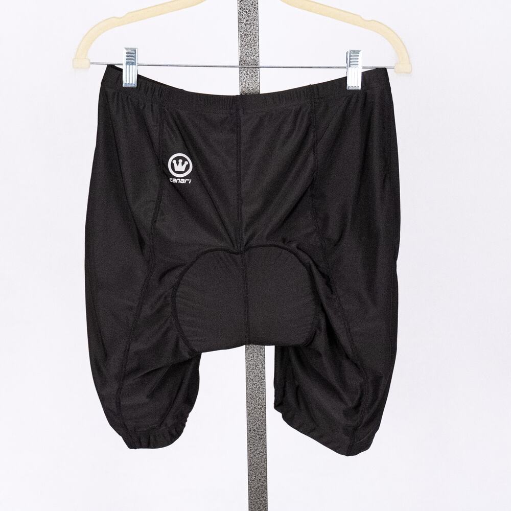 Canari Men's Padded Cycling Shorts Size LARGE Black Stretch Bike Bicycle Biking